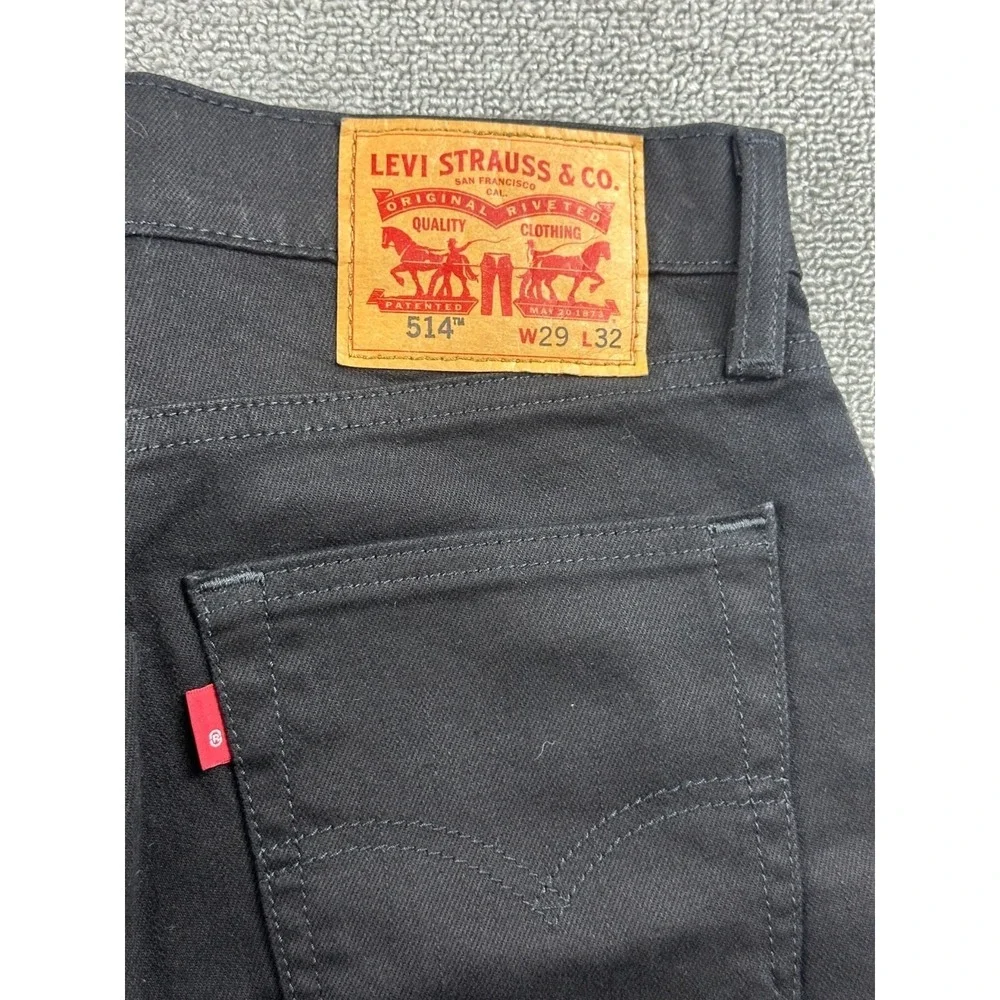 Levi's 514 Straight Jeans Men W29 L32 Black Stretch‎ Zip Fly Workwear Western